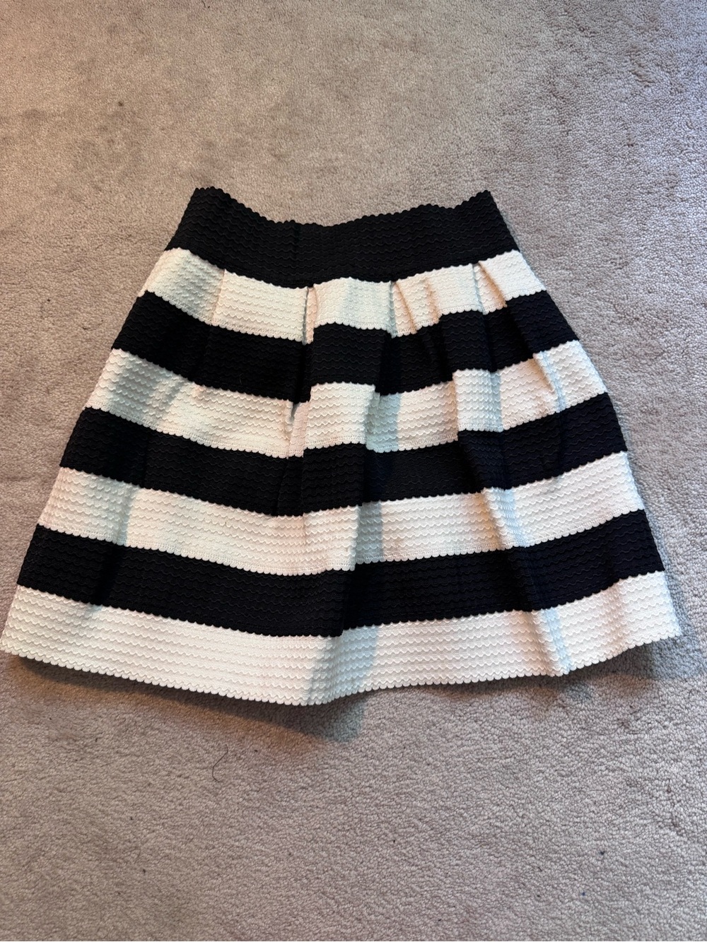 Striped Black and White Circle Skirt